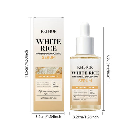 eelhoe Black & White Rice Exfoliating Serum Set BHA Niacinamide Pore Minimizing & Brightening Blackhead Whitehead Remover Skincare Set