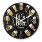 American Retro Beer Mug Pattern Wooden Wall Clock for Living Room, Bedroom, Kitchen, Home Decoration, Silent Quartz Clock, Holiday Gift, 10 Inches, 12 Inches (No Battery)