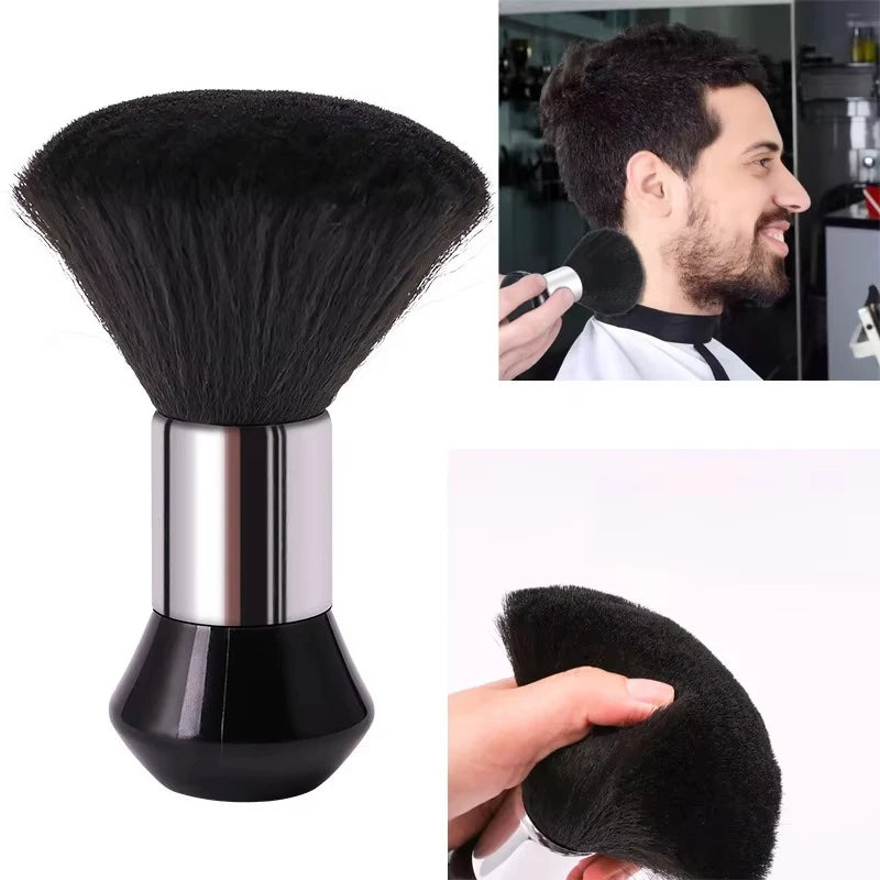 Soft Hair Cleaning Brush Barber Plastic Handle Retro Neck Duster for Salon Hairdressing Styling Tool to Remove Comb Breaks