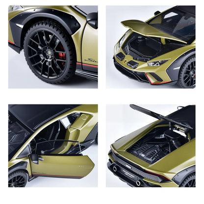 Lamborghini Huracan Sterrato 1:24 Alloy Scale Car Model Diecast Metal Vehicle Miniature Car Sound＆light Toy Car Gift
