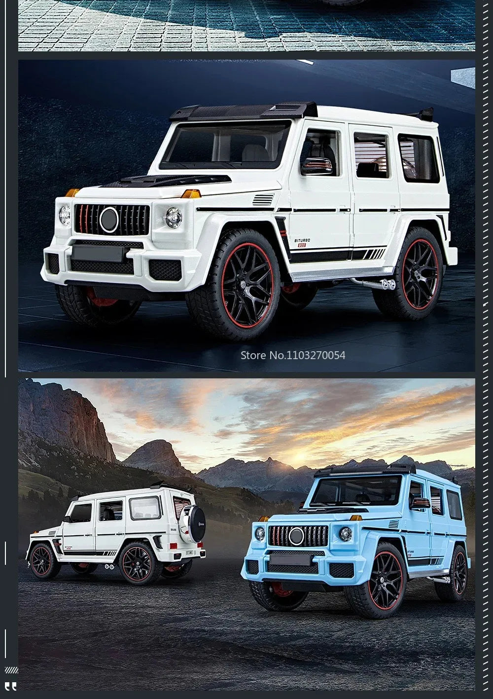 G800 Model Car 1:18 Alloy Diecast Metal Off-Road Vehicles Collection With Sound & Light Toy Cars Gift Series
