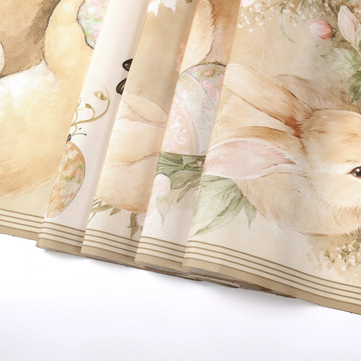 Easter Bunny Polyester Table Runner Happy Easter Decorations for Home Rabbit Butterfly Table Cloth Easter Party Supplies