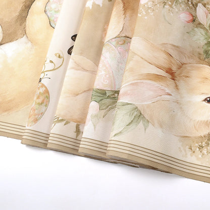 Easter Bunny Polyester Table Runner Happy Easter Decorations for Home Rabbit Butterfly Table Cloth Easter Party Supplies