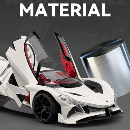 Apollo Project EVO Alloy Sports 1:18 Car Model Diecast Metal Concept Racing Car Vehicle Model Sound and Light Toy Gift