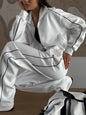 Casual Fashion Suit Ladies Zipper Cardigan Jacket Sports Tether Trousers Two-Piece Ladies Street Style Suit