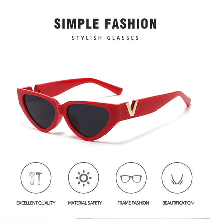 INS Cat Eye Sunglasses Women 2026 Fashion Triangle Vintage Sun Glasses Female Brand Designer Retro Glasses Shades Oculos De Sol