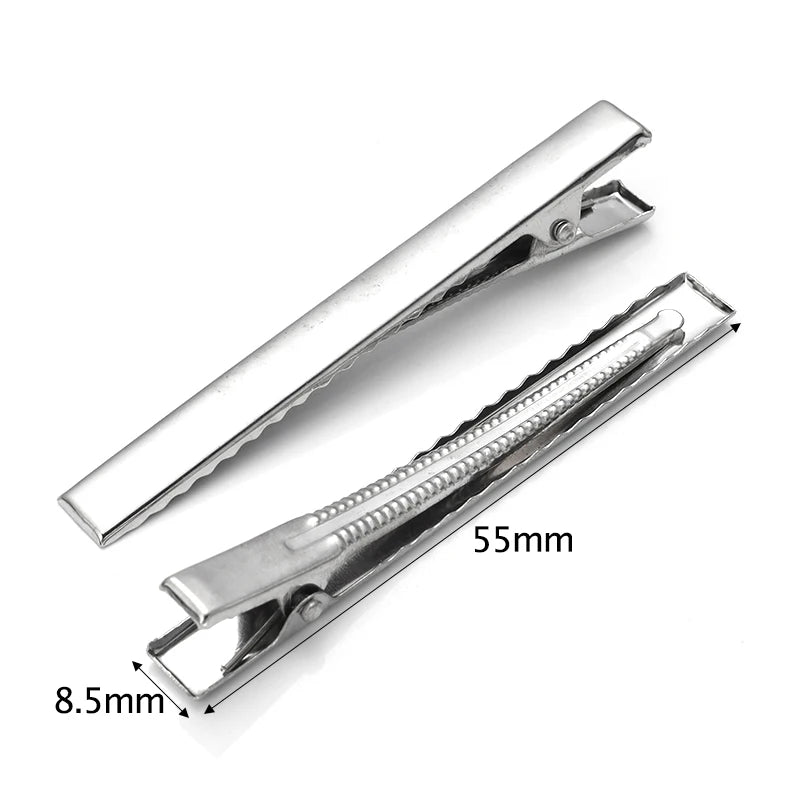 20-50PCS Hair Alligator Clips Metal Single Prong Duck Bill Hair Clips Flat Top with Teeth Curl Clips for Hair Accessories DIY