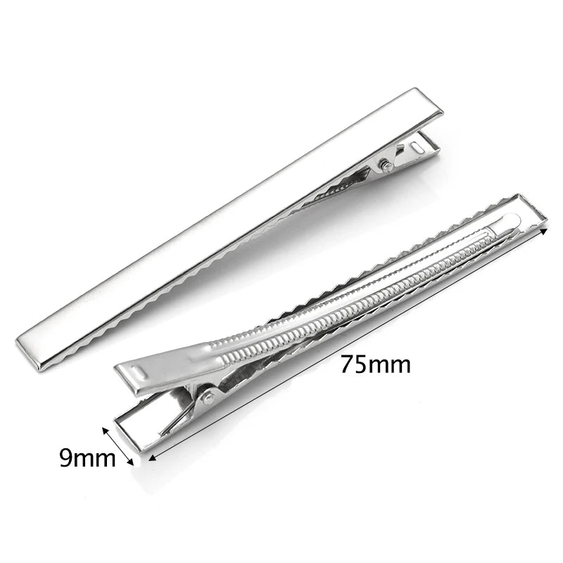 20-50PCS Hair Alligator Clips Metal Single Prong Duck Bill Hair Clips Flat Top with Teeth Curl Clips for Hair Accessories DIY