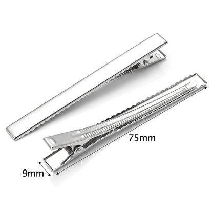 20-50PCS Hair Alligator Clips Metal Single Prong Duck Bill Hair Clips Flat Top with Teeth Curl Clips for Hair Accessories DIY