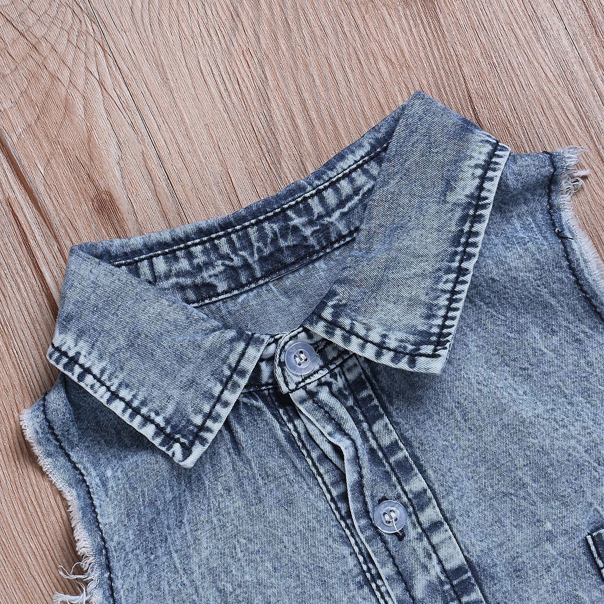 Infant Toddler Summer Lapels Denim Jumpsuit