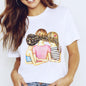 Travel Vacation Girl Fashion Girl Print T-shirt Short Sleeve
