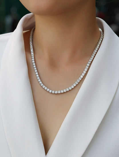 Endless Starry River - A Luxurious And Fashionable Light Luxury Jewelry Necklace Pendant Set With Top-quality Moissanite, S925 Silver-plated Platinum.