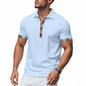 Men's Short-sleeved V-neck Printed Loose Casual Polo Shirt
