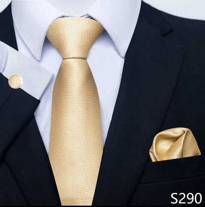 Men's Creative All-match Business Formal Wear Tie Scarf Cuff Buckle Set