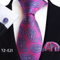 Paisley Tie Square Scarf Pocket Square Cufflinks Three-piece Set
