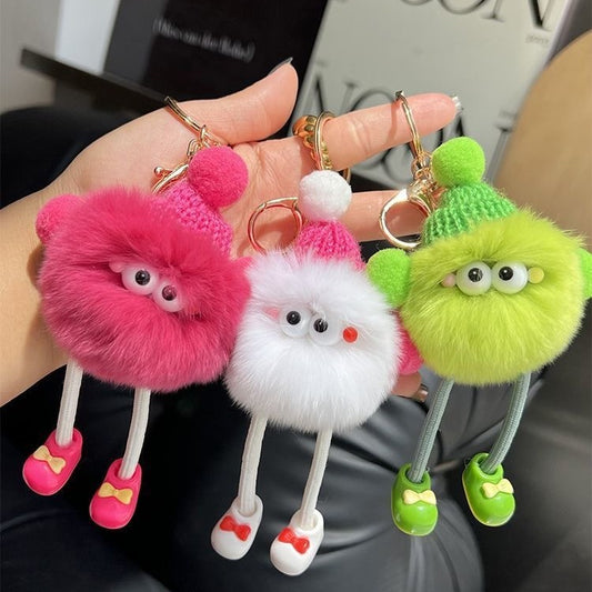 Long Feet Small Briquette Car Key Ring Pendant