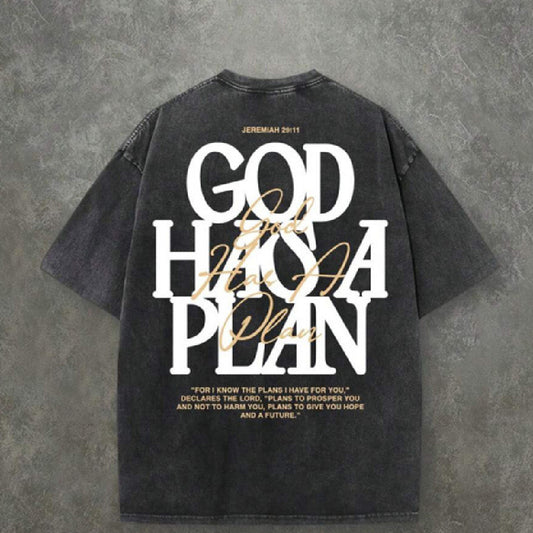 Vintage Washed Double-sided Printed T-shirt