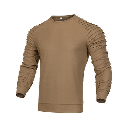 Men's Long-sleeved Shoulder Pleated Sweater