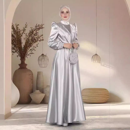 Graceful Satin Long Dress Women