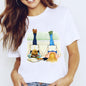 Travel Vacation Girl Fashion Girl Print T-shirt Short Sleeve