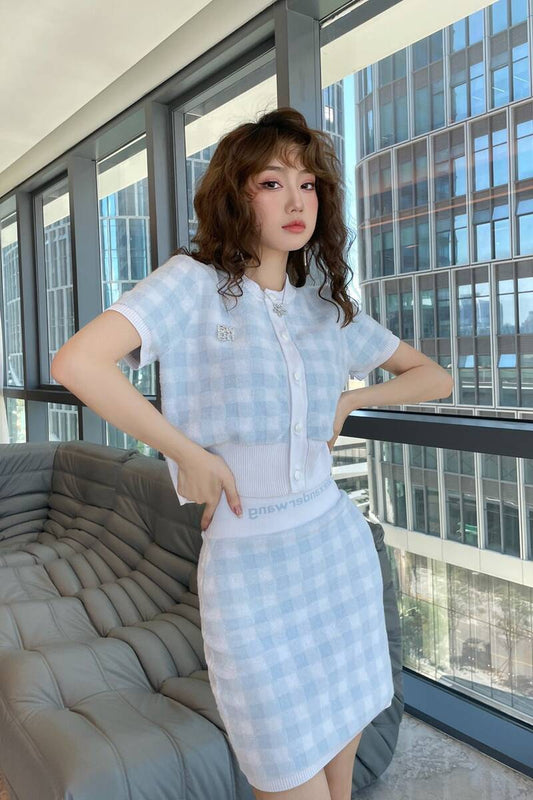 Knit Sweater Women T-shirt Short Skirt Two-piece Hot Girl Suit