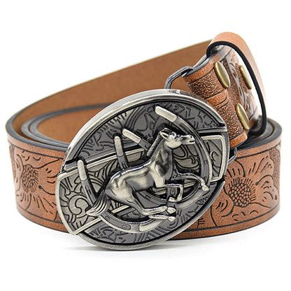 Personality Student Trendy Printing Engraving Smooth Buckle Knife Embossing Belt