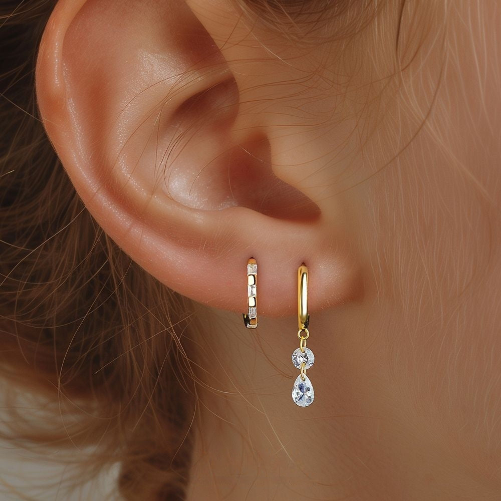 S925 Sterling Silver Light Luxury Rhinestone Earrings