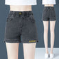 High Waist Denim Shorts Women Elastic Wide Leg