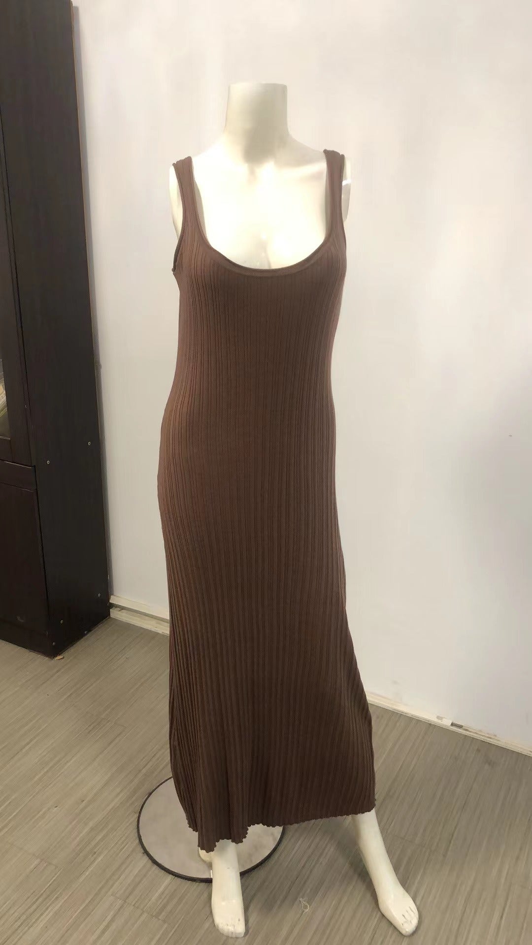 Knitted Sunken Stripe Long Dress Summer Women