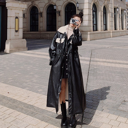 Pu Fur Coat Rabbit Fur Pie Overcoming Cotton Coat Women
