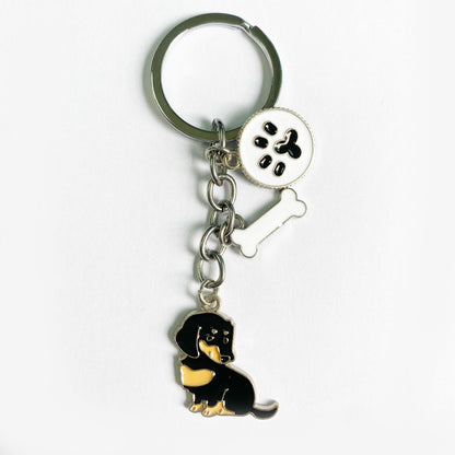 American Style Pet Dog Wax Metal Keychains