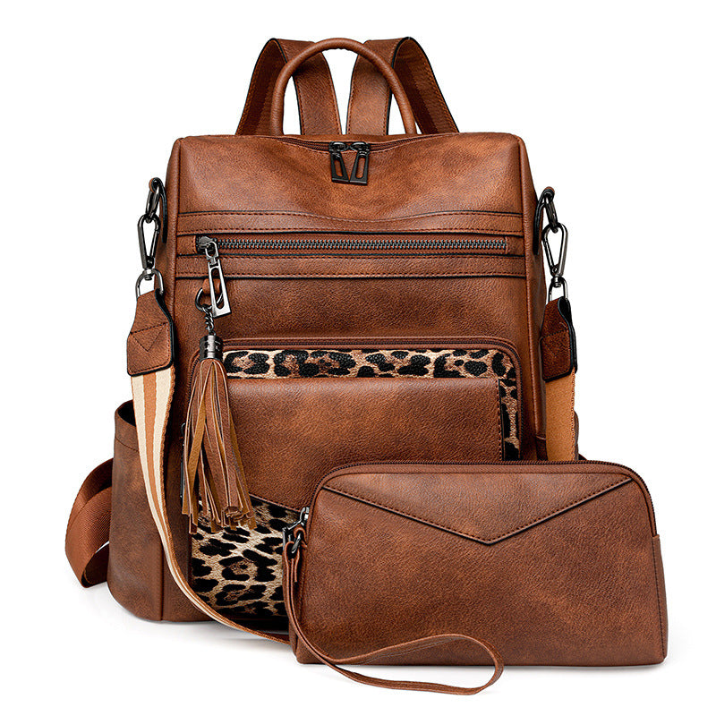 Retro Versatile Women's Backpack With Two-tone Fringe
