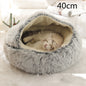 .Pet Bedding 2 In 1 Dog And Cat Bed Pet Winter Bed Round Plush Warm Bed House Soft Long Plush Pets Bed Pet Products