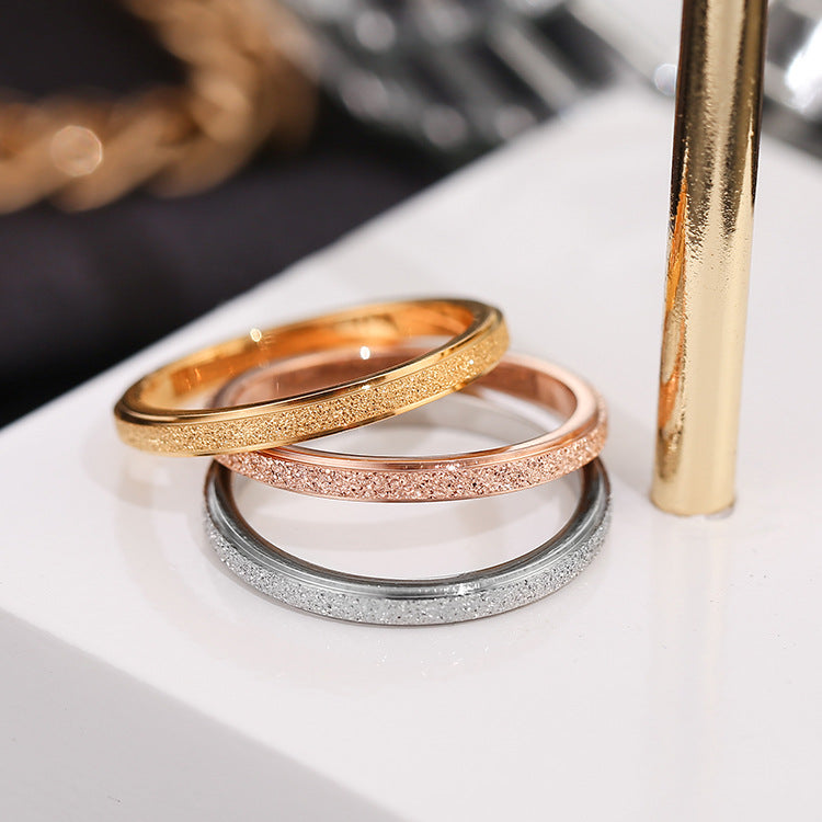 Women's Korean-style Ultra-fine Frosted Ring Rose Gold