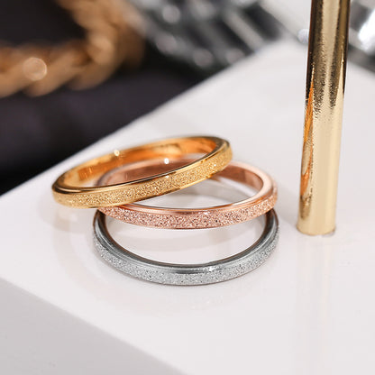 Women's Korean-style Ultra-fine Frosted Ring Rose Gold