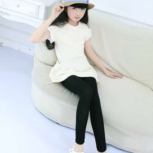 Girls' Leggings Summer Thin Modal Baby Nine-point Pants Stretch Middle And Big Kids