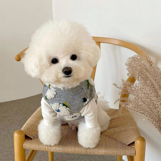 Fashion Embroidered Pet Teddy Bear Tank Top