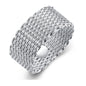 Silver Round Braided Ring Wholesale, Mesh Ring, Silver Plated Jewelry, Fine Mesh Ring