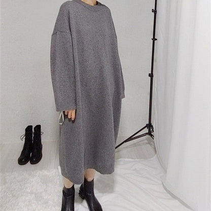 Women's Temperament Fashion Long-sleeved Knitted Dresses