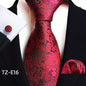Paisley Tie Square Scarf Pocket Square Cufflinks Three-piece Set