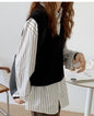 V Neck Knitted Vest Sweater Sleeveless Women Casual Pullover