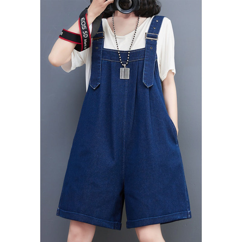 Large Size Women's New Fashion Denim Overalls Shorts Women