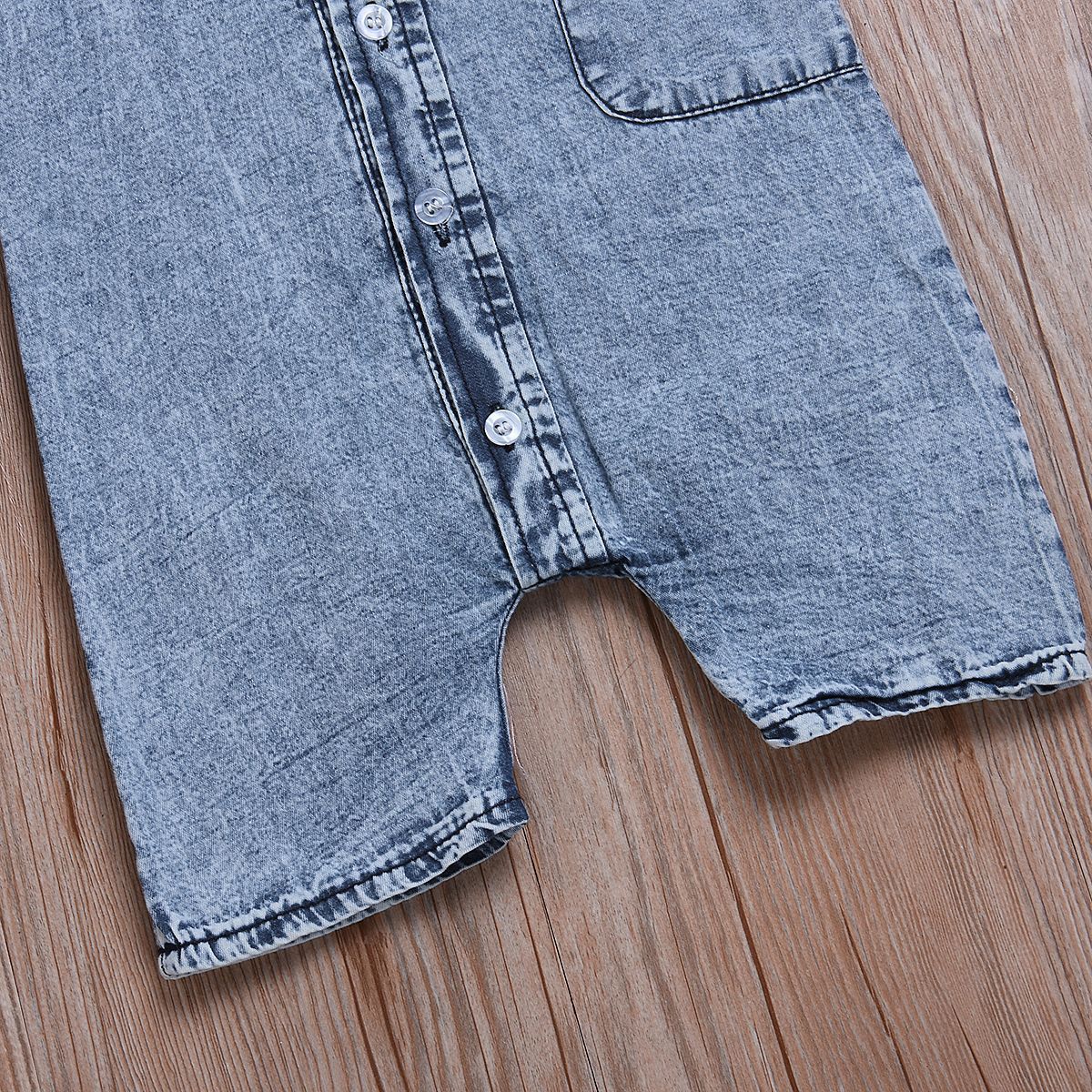 Infant Toddler Summer Lapels Denim Jumpsuit