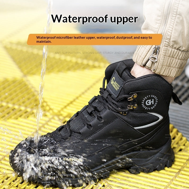 Men's Steel-toed Work Shoes Impact-resistant, Puncture-proof And Abrasion-resistant For Hiking