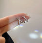 Light Luxury Ladies Silver Cross Earrings