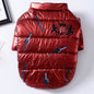 Pet Cotton Coat Bright Leather Zipper Dog 2-sided Cotton-padded Coat Casual Puppy Down Coat