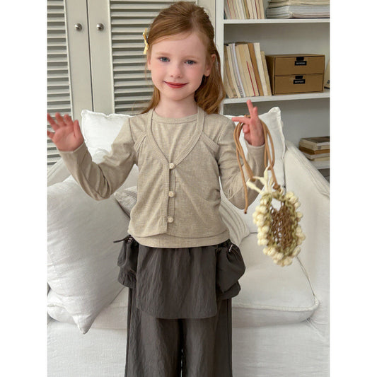 Fashion Girls Knitwear Cotton Innerwear T-shirt