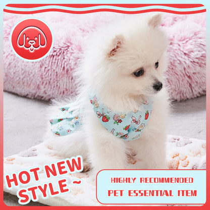 Dog Harness Dress With Leash Set Cute Puppy Dresses With Angel Wings Fashion Outfit Clothing Chihuahua Clothes Pet Harness Set