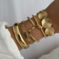 Women's Retro Minimalist Bracelet Set Featuring Wavy Knots Geometric Circles And Metal Openings