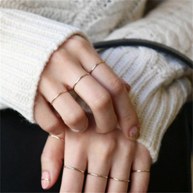 Stylish Glossy Fine Circle Couple Simple Simple Bracelet Ring